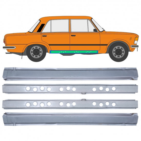 FIAT 125P 1968-1991 INNER + EXTERIEUR SET / RÉPARATION DU SEUIL / DROIT + GAUCHE