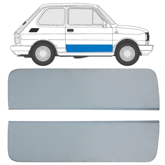 Panneau de réparation de porte pour Fiat 126p 1972-2000 / Gauche+Droit / Ensemble 17262