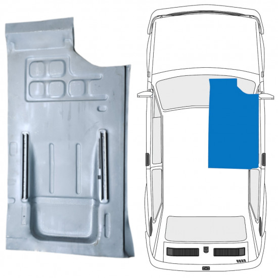 Panneau de réparation avant du plancher pour Fiat 126p 1972-2000 / Droite 7572