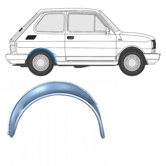 Panneau de réparation arc d'aile arrière pour Fiat 126p 1972-2000 / Droite 7579