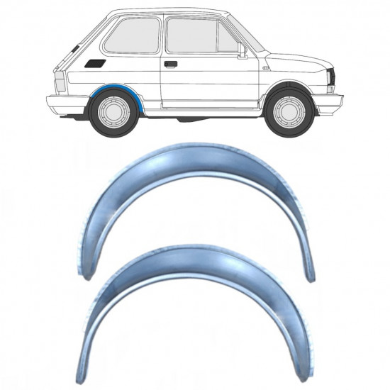 Panneau de réparation arc d'aile arrière pour Fiat 126p 1972-2000 / Gauche+Droit / Ensemble 10461