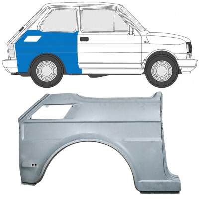 Panneau de réparation arc d'aile arrière pour Fiat 126p 1985-1994 / Droite 7584