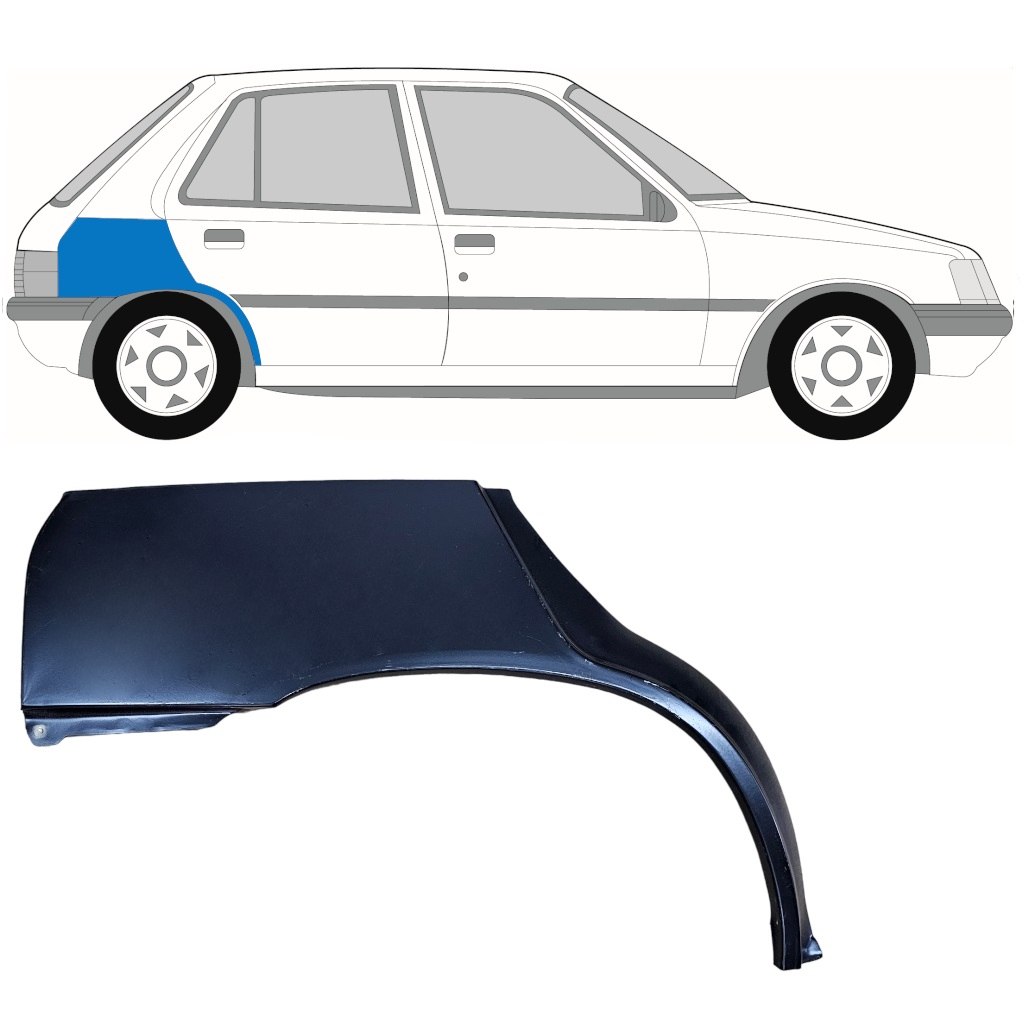 Panneau de réparation arc d'aile arrière pour Peugeot 205 1983-1998 / Droite 10969