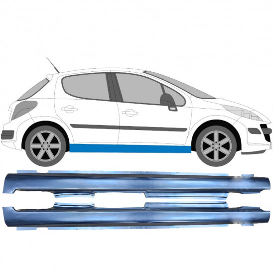 Panneau de réparation du seuil pour Peugeot 207 2006-2013 / Gauche+Droit / Ensemble 9234