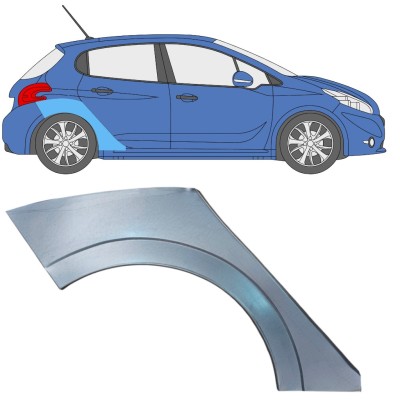 Panneau de réparation arc d'aile arrière pour Peugeot 208 2012-2019 / Droite 16316