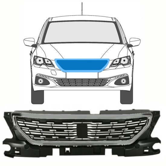 Grille de calandre pour Peugeot 301 2017- / Ensemble 8499