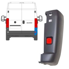 Coin du pare-chocs arrière + lampe réfléchissante pour Fiat Ducato 2006-2018 / Droite / Ensemble 9727