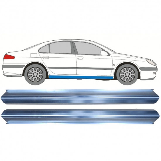 Réparation bas de caisse pour Peugeot 607 1999-2010 / Gauche = Droite (symétrique) / Ensemble 10952