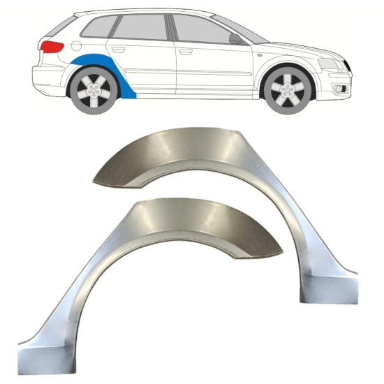 Panneau de réparation arc d'aile arrière pour Audi A3 8P 2003-2012 / Gauche+Droit / Ensemble 15210