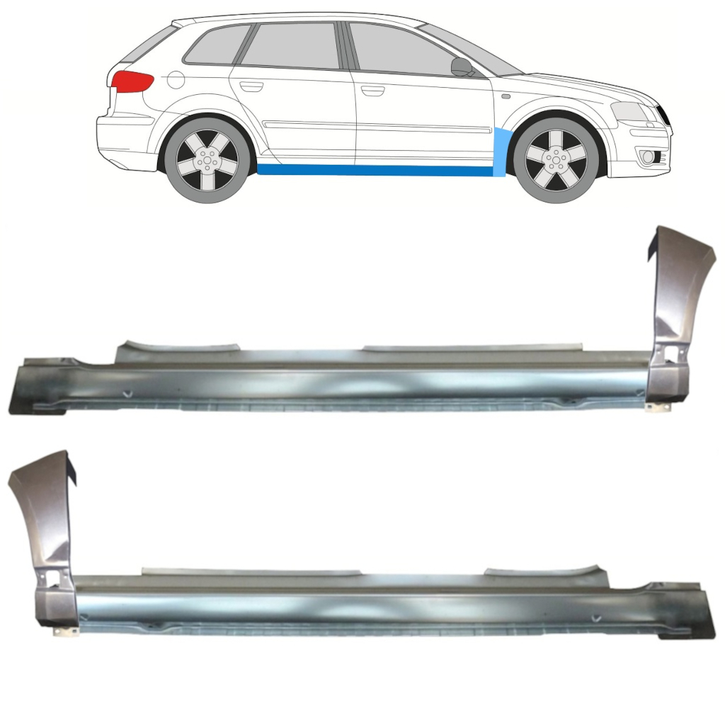 Réparation bas de caisse + l’aile avant pour Audi A3 8P 2003-2012 11149