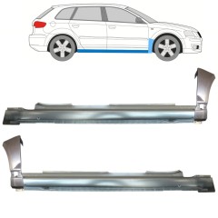 Panneau de réparation du seuil + panneau de réparation de l'aile avant pour Audi A3 8P 2003-2012 / Ensemble 11149