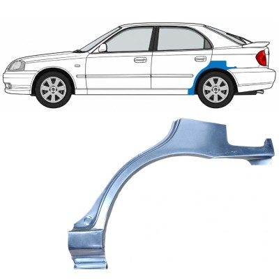 Panneau de réparation arc d'aile arrière pour Hyundai Accent 2000-2006 / Gauche 7594