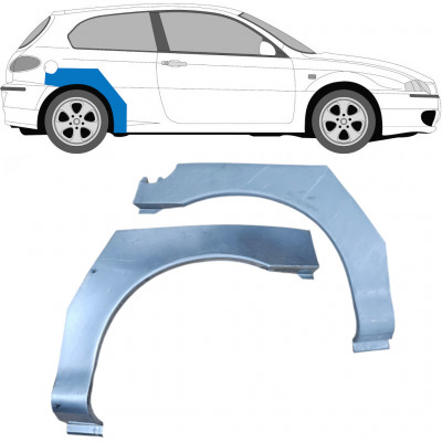 Panneau de réparation arc d'aile arrière pour Alfa Romeo 147 2000-2010 / Gauche+Droit / Ensemble 9269