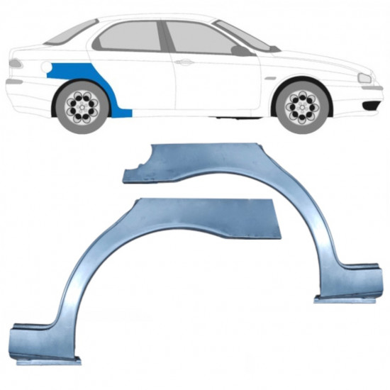 Panneau de réparation arc d'aile arrière pour Alfa Romeo 156 1997-2005  / Gauche+Droit / SEDAN / Ensemble 9438