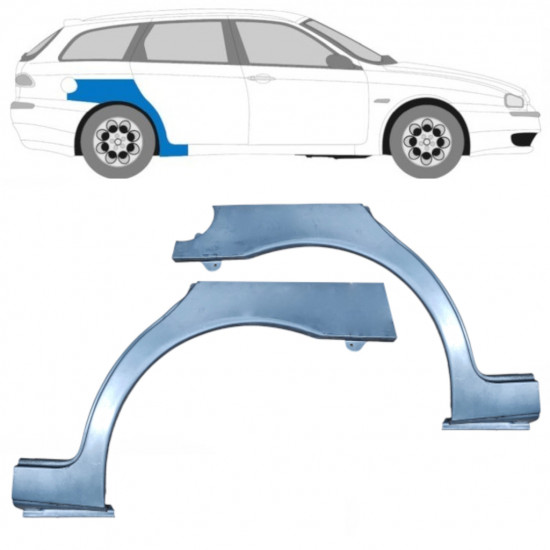 Panneau de réparation arc d'aile arrière pour Alfa Romeo 156 1997-2005 / Gauche+Droit / Ensemble 9437