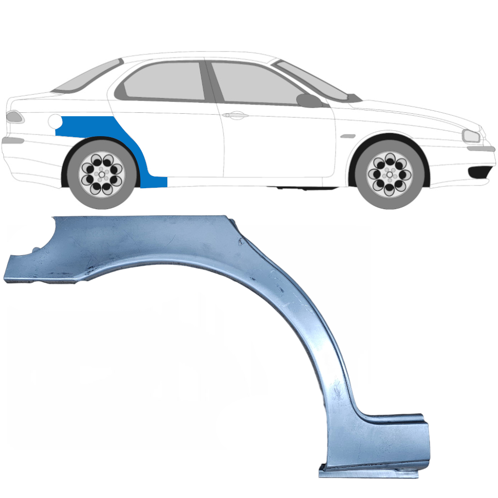 Panneau de réparation arc d'aile arrière pour Alfa Romeo 156 1997-2005  / Droite / SEDAN 5400