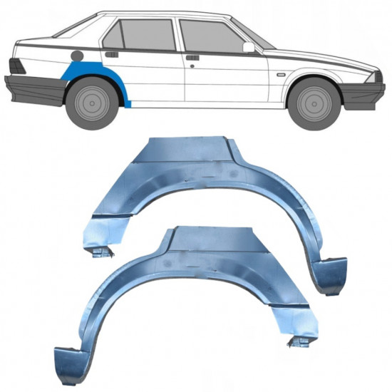 Panneau de réparation arc d'aile arrière pour Alfa Romeo 75 1985-1992 / Gauche+Droit / Ensemble 10440