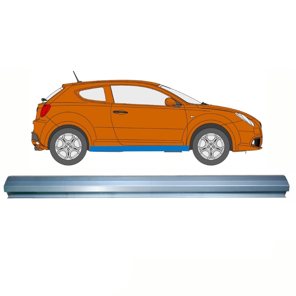 Réparation Bas De Caisse Pour Alfa Romeo Mito 2008- / Gauche = Droite (Symétrique) 10707