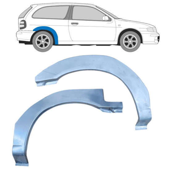 Panneau de réparation arc d'aile arrière pour Nissan Almera 1995-2000 / Gauche+Droit / Ensemble 10455