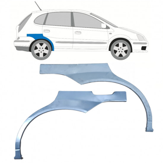 Panneau de réparation arc d'aile arrière pour Nissan Almera Tino 2000-2006 / Gauche+Droit / Ensemble 10585