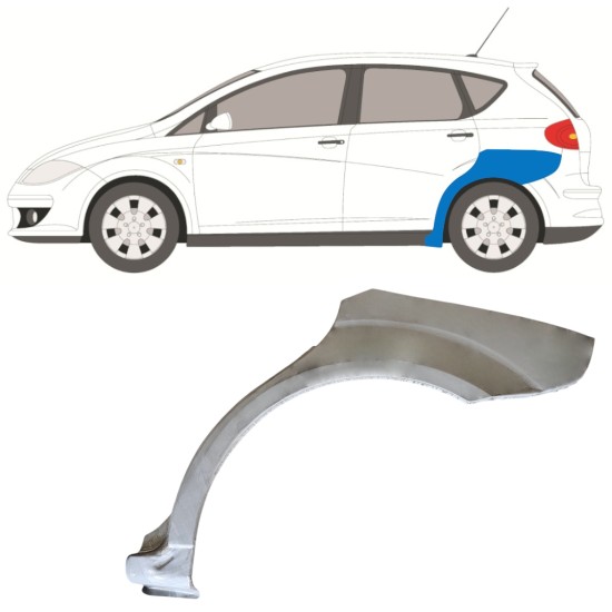 Panneau de réparation arc d'aile arrière pour Seat Altea 2004-2015 / Gauche 15047 Panneau de réparation arc d'aile arrière pour Seat Altea 2004-2015 / Gauche 15047