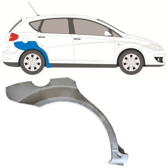 Panneau de réparation arc d'aile arrière pour Seat Altea 2004-2015 / Droite 15046 Panneau de réparation arc d'aile arrière pour Seat Altea 2004-2015 / Droite 15046