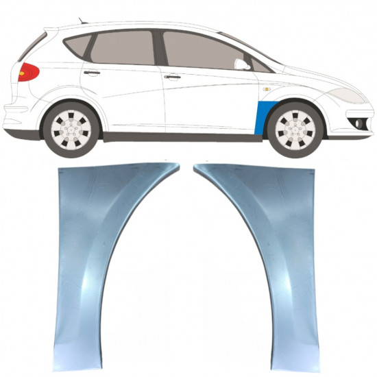 Panneau de réparation de l’aile avant pour Seat Altea Toledo 2004-2015 / Gauche+Droit / Ensemble 9443