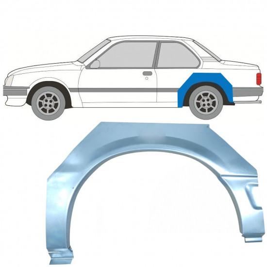 Panneau de réparation arc d'aile arrière pour Opel Ascona C / Vauxhall Cavalier 1981-1988 / Gauche 7290