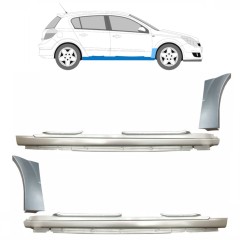 Panneau de réparation du seuil + panneau de réparation de l'aile avant pour Opel Astra H 2003-2014 / Ensemble 11163