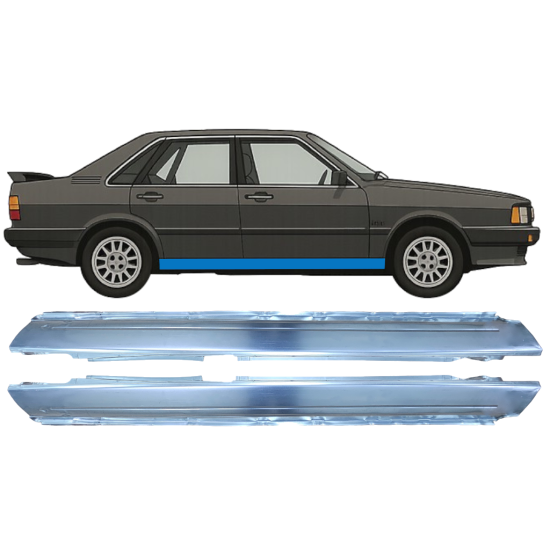 Panneau de réparation du seuil pour Audi 80 B2 1978-1986 / Gauche+Droit / Ensemble 9116