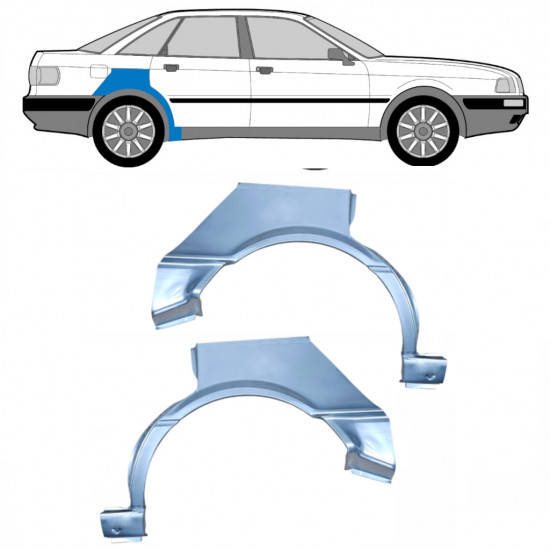 Panneau de réparation arc d'aile arrière pour Audi 80 B3 1986-1991 / Gauche+Droit / Ensemble 6426