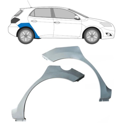 Panneau de réparation arc d'aile arrière pour Toyota Auris 2007-2012 / Gauche+Droit / Ensemble 16855