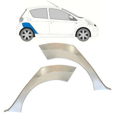 Panneau de réparation arc d'aile arrière pour Toyota Aygo 2005-2012 / Gauche+Droit / Ensemble 16060