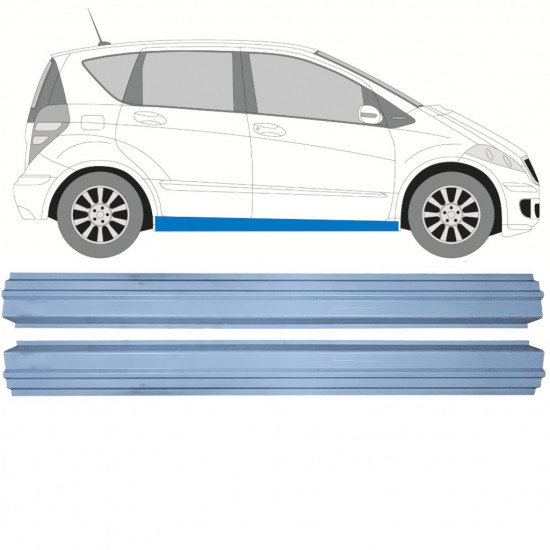 Réparation bas de caisse pour Mercedes A-class 2004-2012 / Gauche = Droite (symétrique) / Ensemble 11153