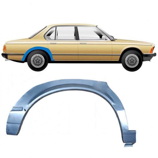 Panneau de réparation arc d'aile arrière pour BMW 7 E23 1976-1986 / Droite 7627