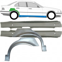 Panneau de réparation du seuil + arc d'aile arrière pour BMW 3 E36 1990-2000 / Gauche+Droit / Ensemble 9512