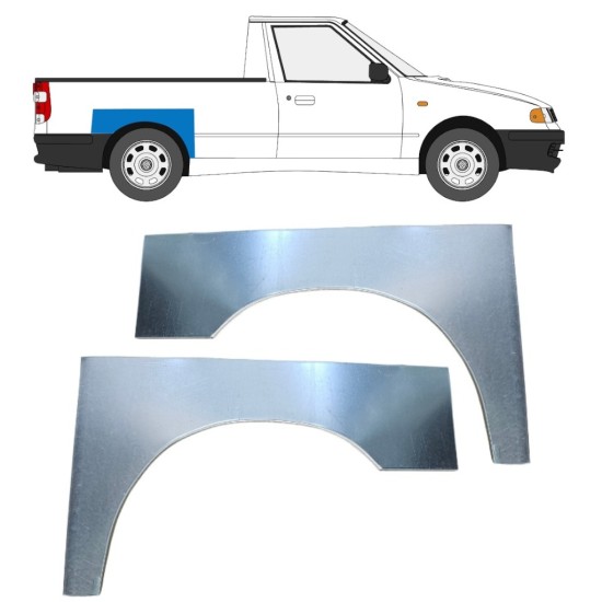 Panneau de réparation arc d'aile arrière pour Volkswagen Caddy 1995-2004 / Gauche+Droit / PICKUP / Ensemble 16330