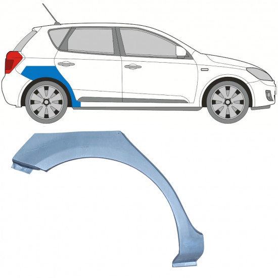 Panneau de réparation arc d'aile arrière pour Kia Ceed 2006-2012 / Droite 11740