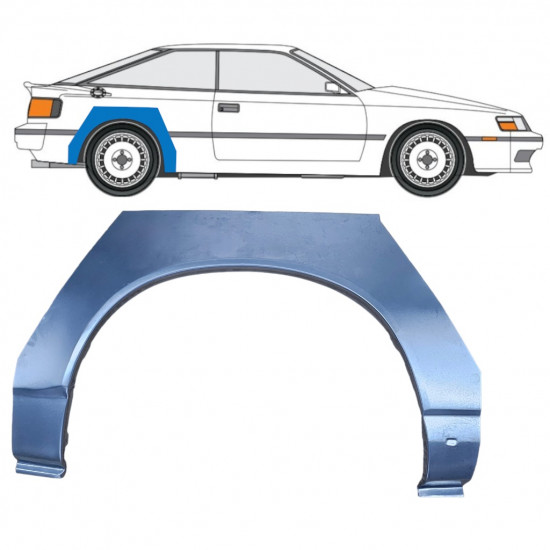 Panneau de réparation arc d'aile arrière pour Toyota Celica 1985-1989 / Droite 7302