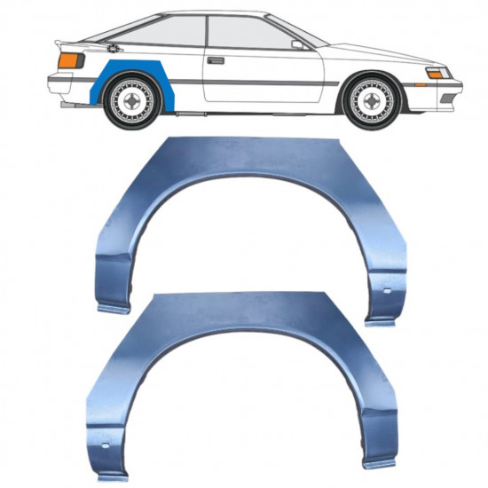 Panneau de réparation arc d'aile arrière pour Toyota Celica 1985-1989 / Gauche+Droit / Ensemble 10425