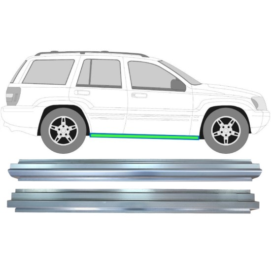 Réparation bas de caisse intérieur + extérieur pour Jeep Grand Cherokee 1998-2005 / Gauche = Droite (symétrique) / Ensemble 17005