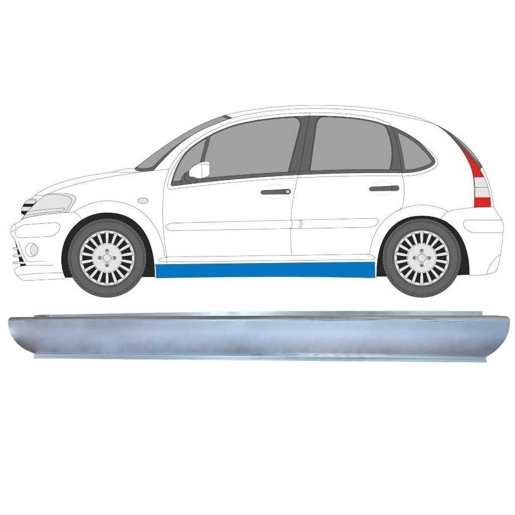 Réparation Bas De Caisse Pour Citroen C3 2002-2010 / Gauche 10898
