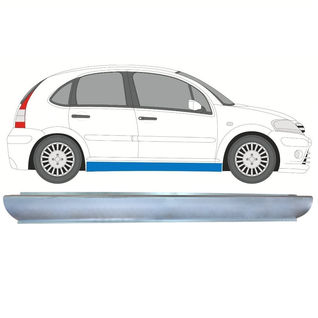 Réparation Bas De Caisse Pour Citroen C3 2002-2010 / Droite 10897