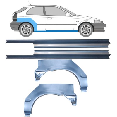 Réparation bas de caisse + passage de roue arrière pour Honda Civic EJ EK 1995-2001 / Gauche+Droit / Ensemble 10664