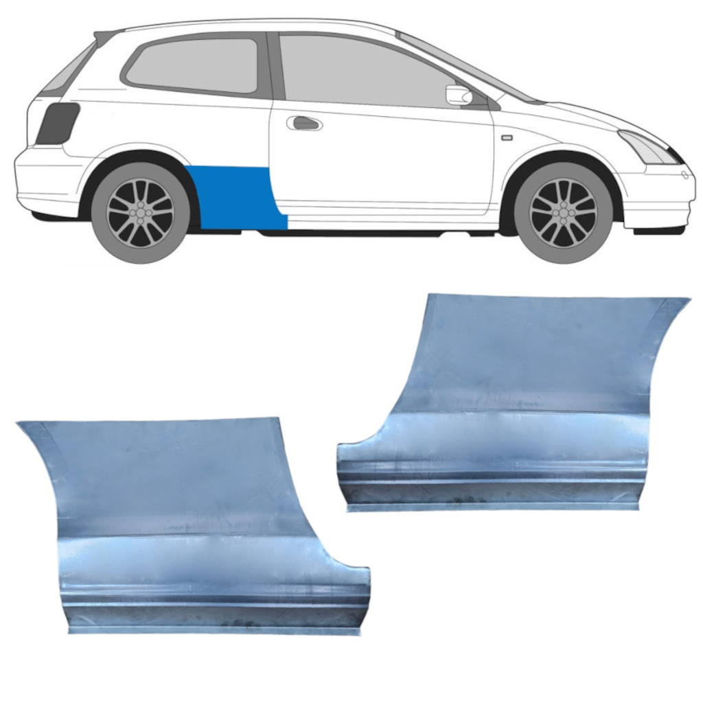 Panneau De Réparation Arc D'aile Arrière Pour Honda Civic 2001-2005 / Gauche+Droit / Ensemble 9633