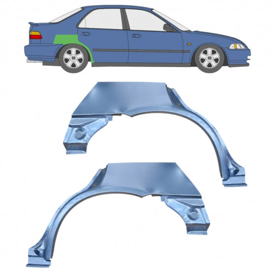 Panneau de réparation arc d'aile arrière pour Honda Civic 1991-1995 / Gauche+Droit / Ensemble 10467