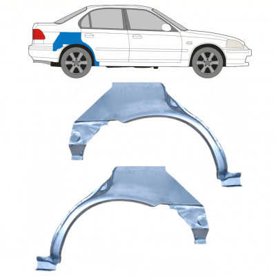 Panneau de réparation arc d'aile arrière pour Honda Civic 1995-2001 / Gauche+Droit / Ensemble 9801