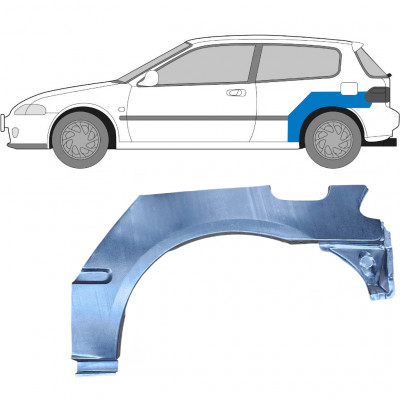 Panneau de réparation arc d'aile arrière pour Honda Civic 1991-1995 / Gauche 6178