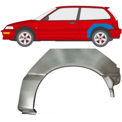 Panneau de réparation arc d'aile arrière pour Honda Civic 1987-1991 / Gauche 6631