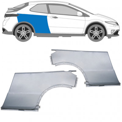 Panneau de réparation arc d'aile arrière pour Honda Civic 2005-2011 / Gauche+Droit / Ensemble 9617